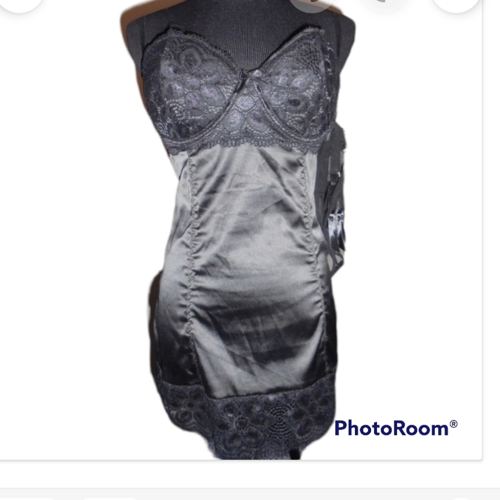 Lover's Lane Black Garter Chemise S